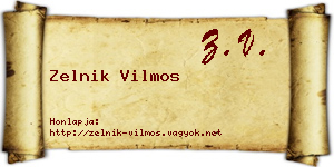 Zelnik Vilmos névjegykártya